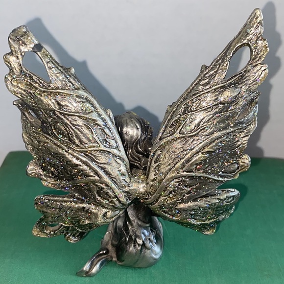 Vintage pewter, Nicole fantasy fairy purple jewels, glitter on wings - Picture 3 of 10